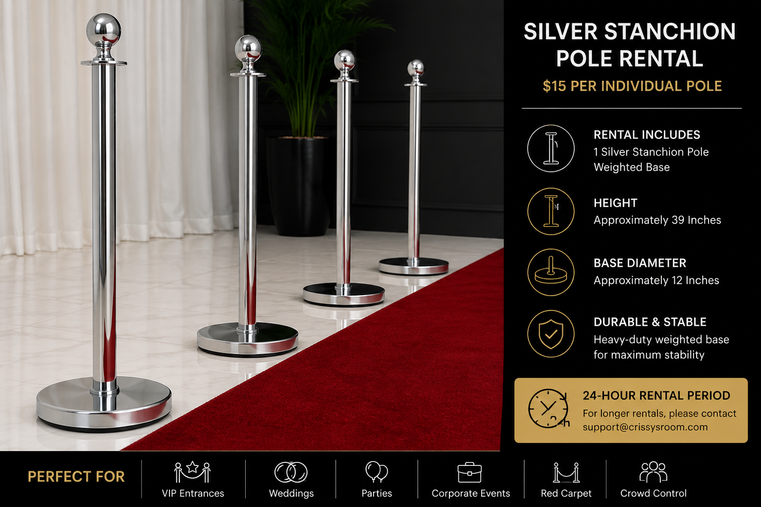 Stanchions Pole Rental