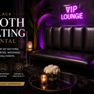 Black VIP Booth Seating Rental