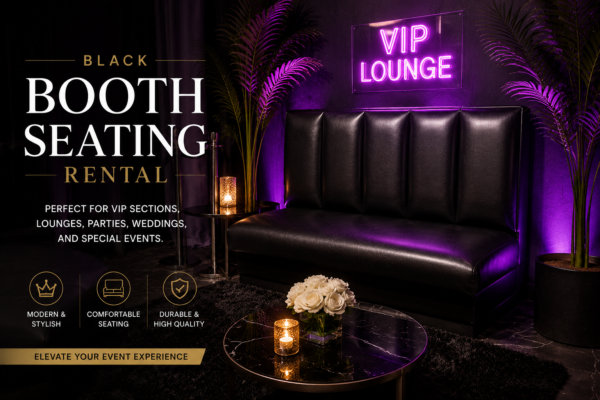 Black VIP Booth Seating Rental